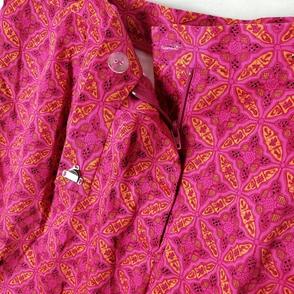 EUC Pink Vibrant Patterned Ankle Pants Women's Size 18W - Picture 5 of 7